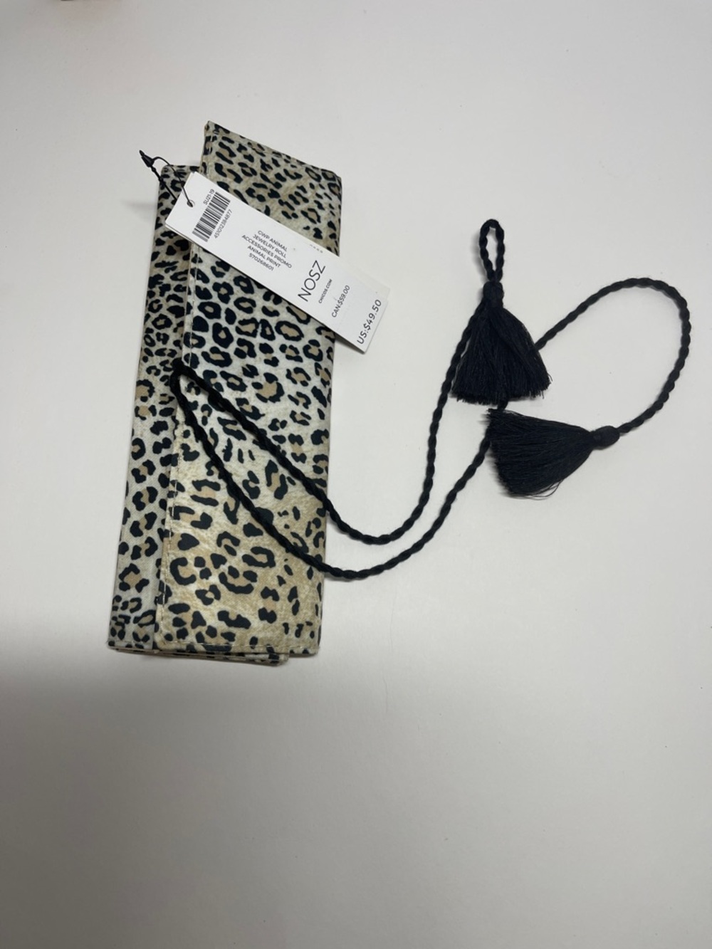""CHICO'S Jewelry Roll Travel Organizer Case Leopard Print New""